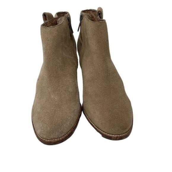 Madewell Cream suede ankle heeled botties US7 BoxD - Picture 2 of 6